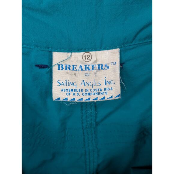 Vtg Breakers Shorts Womens 12 Nylon Sailing Angles Surfing Cargo Pockets - Picture 9 of 12